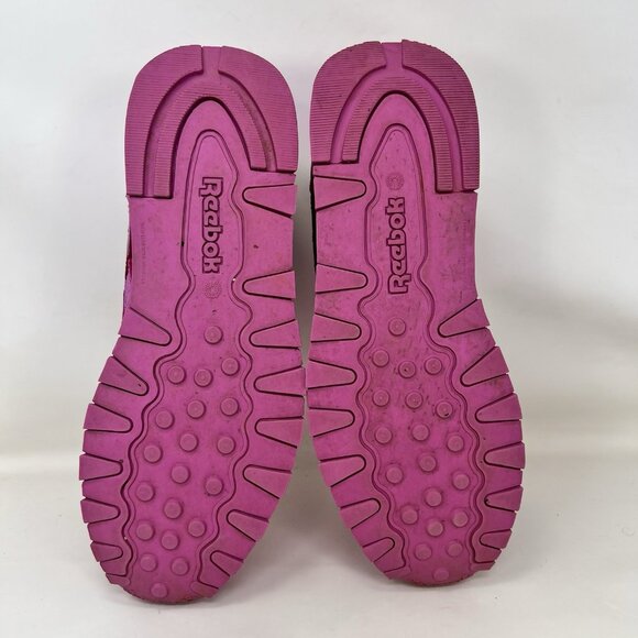 Reebok Classic Metallic Athletic Shoes Charged Pink White Girls Size 6 - Picture 6 of 8